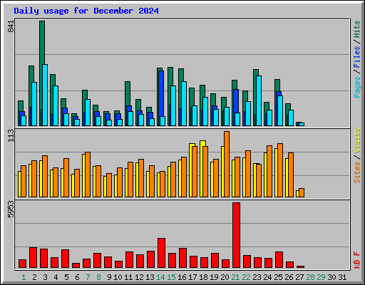 Daily usage for December 2024